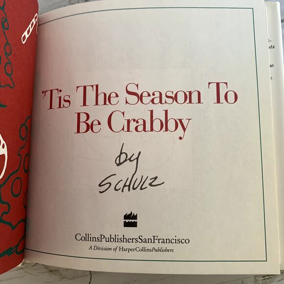 5/$25 Peanuts 'Tis the Season to be Crabby Hardback Christmas Book - Picture 3 of 5